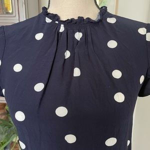 Boden Amanda Top in Navy with White Spots